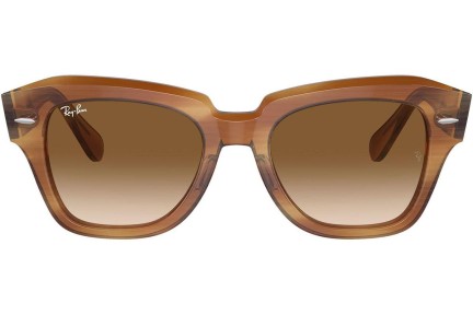 Okulary przeciwsłoneczne Ray-Ban State Street RB2186 140351 Kwadratowe Brązowe