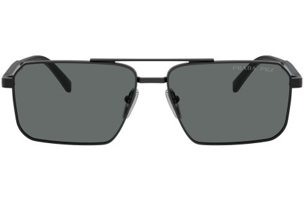 Okulary przeciwsłoneczne Prada PRA57S 1AB5Z1 Polarized Prostokątne Czarne