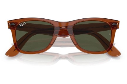 Okulary przeciwsłoneczne Ray-Ban Wayfarer RB2140F 677631 Kwadratowe Brązowe