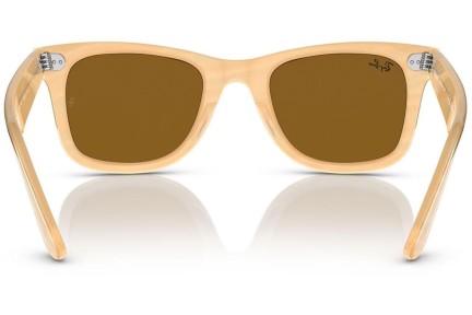 Okulary przeciwsłoneczne Ray-Ban Wayfarer RB2140F 140833 Kwadratowe Brązowe