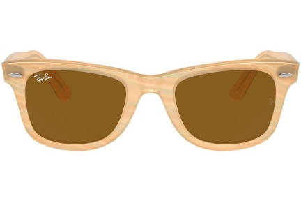 Okulary przeciwsłoneczne Ray-Ban Wayfarer RB2140F 140833 Kwadratowe Brązowe