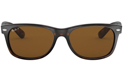 Okulary przeciwsłoneczne Ray-Ban New Wayfarer RB2132 902/57 Polarized Kwadratowe Havana