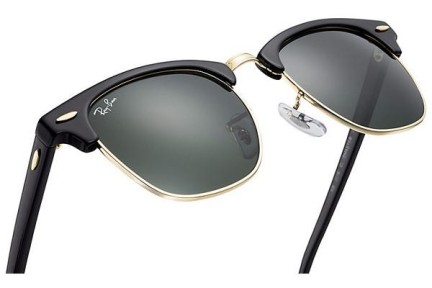 Okulary przeciwsłoneczne Ray-Ban Clubmaster Classic RB3016 W0365 Browline Czarne