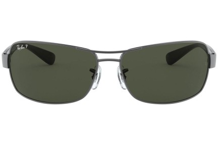 Okulary przeciwsłoneczne Ray-Ban RB3379 004/58 Polarized Prostokątne Srebrne