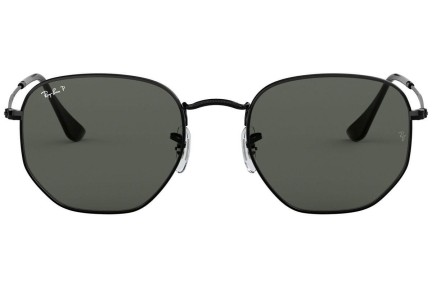 Okulary przeciwsłoneczne Ray-Ban Hexagonal Flat Lenses RB3548N 002/58 Polarized Okrągłe Czarne