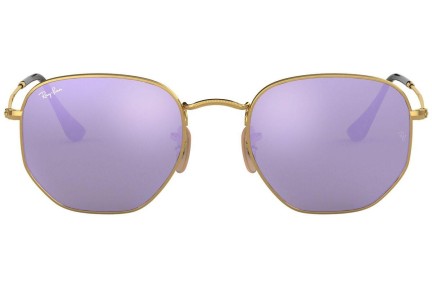 Okulary przeciwsłoneczne Ray-Ban Hexagonal Flat Lenses RB3548N 001/8O Okrągłe Złote