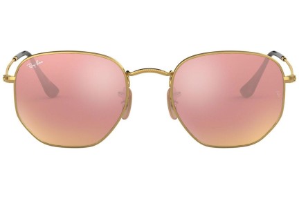 Okulary przeciwsłoneczne Ray-Ban Hexagonal Flat Lenses RB3548N 001/Z2 Okrągłe Złote