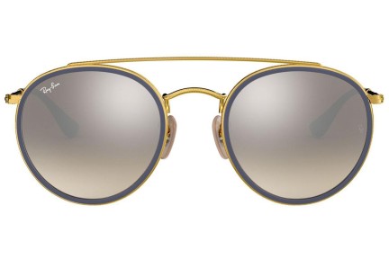 Okulary przeciwsłoneczne Ray-Ban Round Double Bridge RB3647N 001/9U Okrągłe Niebieskie