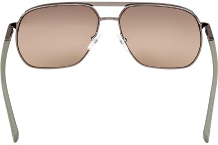 Okulary przeciwsłoneczne Timberland TB00027 06H Polarized Kwadratowe Srebrne