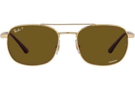 Okulary przeciwsłoneczne Ray-Ban Chromance Collection RB3670CH 001/AN Polarized Kwadratowe Złote