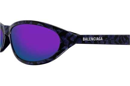 Okulary przeciwsłoneczne Balenciaga BB0007S 011 Owalne Fioletowe