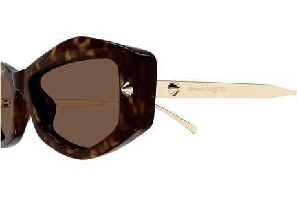 Okulary przeciwsłoneczne Alexander McQueen AM0482S 002 Prostokątne Havana