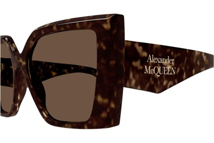 Okulary przeciwsłoneczne Alexander McQueen AM0467S 002 Kwadratowe Havana