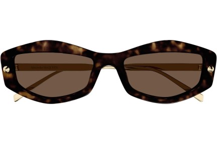 Okulary przeciwsłoneczne Alexander McQueen AM0482S 002 Prostokątne Havana