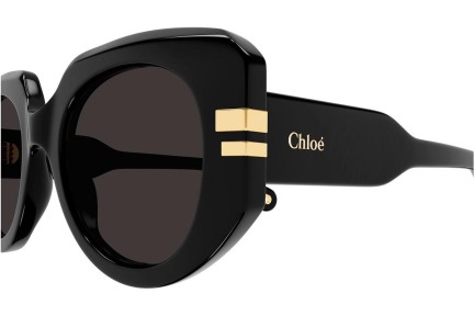 Okulary przeciwsłoneczne Chloe CH0257S 001 Okrągłe Czarne