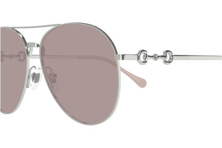 Okulary przeciwsłoneczne Gucci GG1698S 005 Pilotki (Aviator) Srebrne