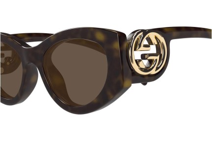 Okulary przeciwsłoneczne Gucci GG1691S 002 Owalne Havana