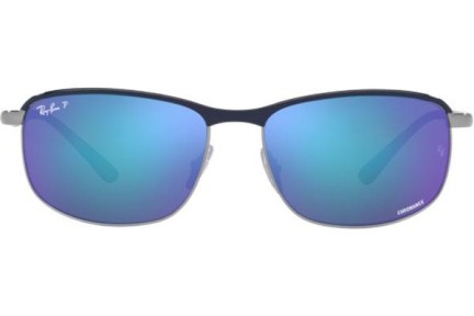 Okulary przeciwsłoneczne Ray-Ban Chromance Collection RB3671CH 92044L Polarized Prostokątne Niebieskie