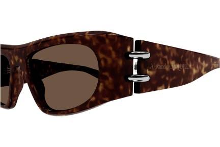 Okulary przeciwsłoneczne Alexander McQueen AM0471S 002 Prostokątne Havana