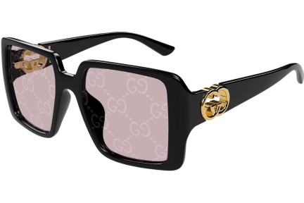 Okulary przeciwsłoneczne Gucci GG1692S 006 Kwadratowe Czarne