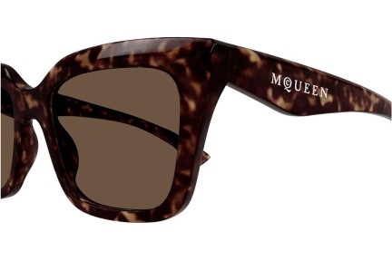 Okulary przeciwsłoneczne Alexander McQueen AM0473S 002 Kwadratowe Havana