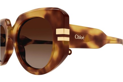 Okulary przeciwsłoneczne Chloe CH0257S 002 Okrągłe Havana