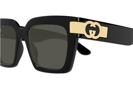 Okulary przeciwsłoneczne Gucci GG1689S 001 Kwadratowe Czarne