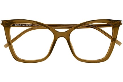 Okulary korekcyjne Saint Laurent SL386 009 Kocie oczy Brązowe