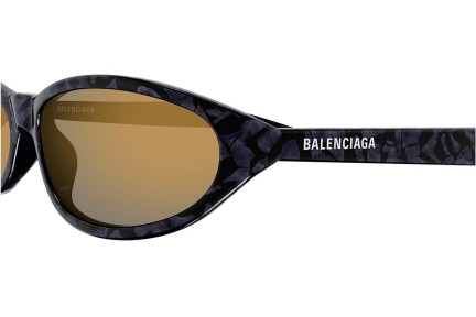 Okulary przeciwsłoneczne Balenciaga BB0007S 010 Owalne Czarne