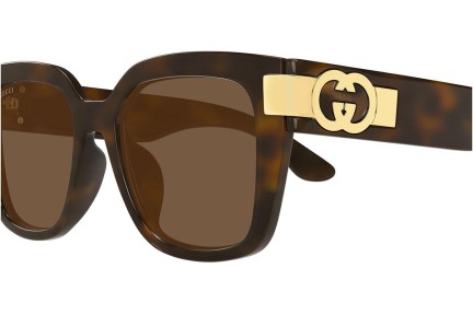 Okulary przeciwsłoneczne Gucci GG1690SK 002 Kwadratowe Havana