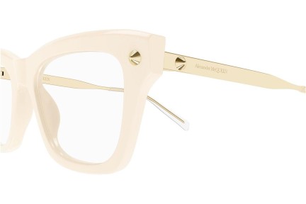 Okulary korekcyjne Alexander McQueen AM0484O 008 Kwadratowe Beżowe