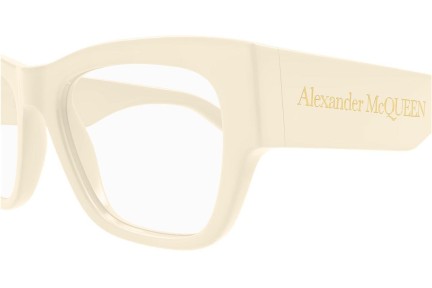 Okulary korekcyjne Alexander McQueen AM0436O 005 Prostokątne Beżowe