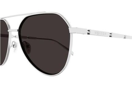 Okulary przeciwsłoneczne Alexander McQueen AM0478S 001 Pilotki (Aviator) Srebrne