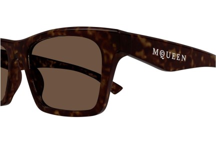 Okulary przeciwsłoneczne Alexander McQueen AM0472S 002 Kwadratowe Havana