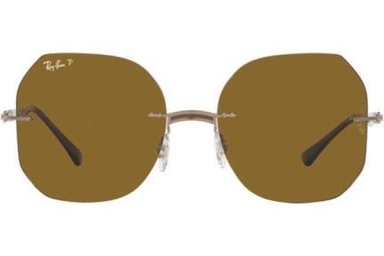 Okulary przeciwsłoneczne Ray-Ban Titanium Collection RB8067 155/83 Polarized Kwadratowe Brązowe