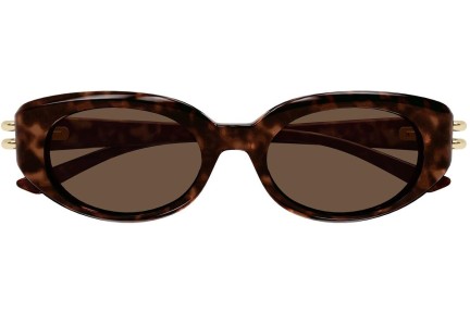 Okulary przeciwsłoneczne Alexander McQueen AM0469S 002 Owalne Havana