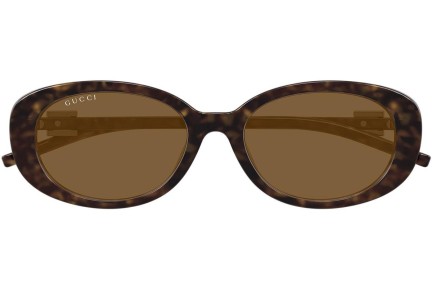 Okulary przeciwsłoneczne Gucci GG1684SA 004 Owalne Havana