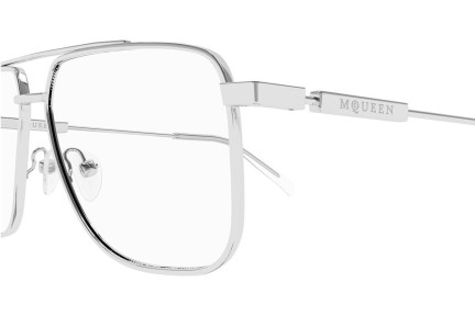 Okulary korekcyjne Alexander McQueen AM0480O 001 Pilotki (Aviator) Srebrne