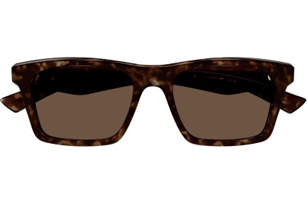 Okulary przeciwsłoneczne Alexander McQueen AM0472S 002 Kwadratowe Havana