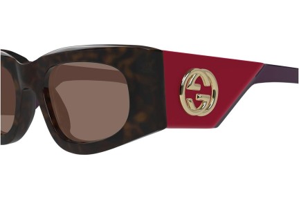 Okulary przeciwsłoneczne Gucci GG1664S 004 Kwadratowe Havana