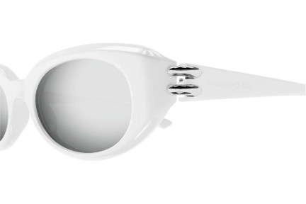 Okulary przeciwsłoneczne Alexander McQueen AM0469S 004 Owalne Białe