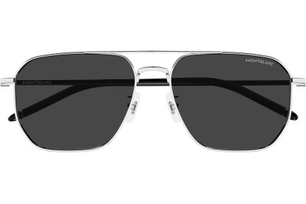 Okulary przeciwsłoneczne Mont Blanc MB0367SA 002 Kwadratowe Srebrne