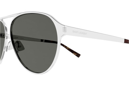 Okulary przeciwsłoneczne Saint Laurent SL734 002 Pilotki (Aviator) Srebrne