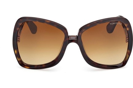 Okulary przeciwsłoneczne Tom Ford Jerry FT1222 52F Kocie oczy Havana