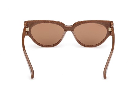 Okulary przeciwsłoneczne Max Mara Clip-1 MM0139 56E Kocie oczy Havana