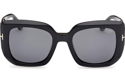 Okulary przeciwsłoneczne Tom Ford Carla-02 FT1220 01D Polarized Kocie oczy Czarne