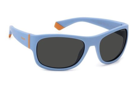 Okulary przeciwsłoneczne Polaroid Junior PLD8064/S MVU/M9 Polarized Prostokątne Niebieskie