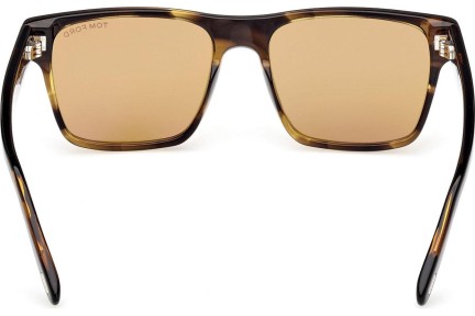 Okulary przeciwsłoneczne Tom Ford Calder FT1205 56E Kwadratowe Havana