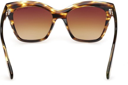 Okulary przeciwsłoneczne Tom Ford Elvira FT1217 55F Kocie oczy Havana