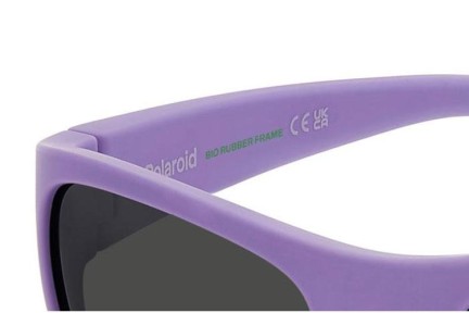 Okulary przeciwsłoneczne Polaroid Junior PLD8064/S B3V/M9 Polarized Prostokątne Fioletowe